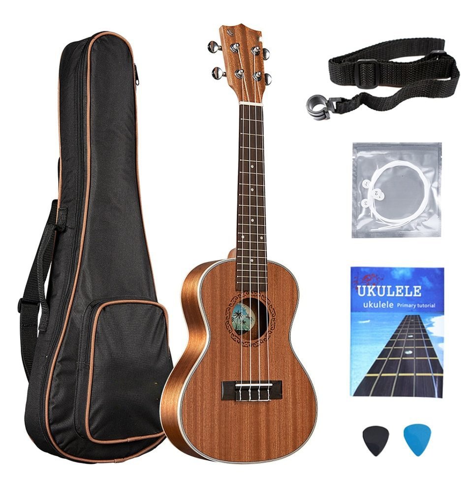 Ukulele 21/23/26Inch guitar ukelele soprano/Concert/tenor sapele wood guitars Hawaii Small Guitar - AKLOT