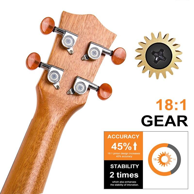 Ukulele Concert Soprano Tenor Kits Mahogany 21/23/26 inch Ukelele for Beginner + Bag Strap Case Tuner and Instruction Book - AKLOT